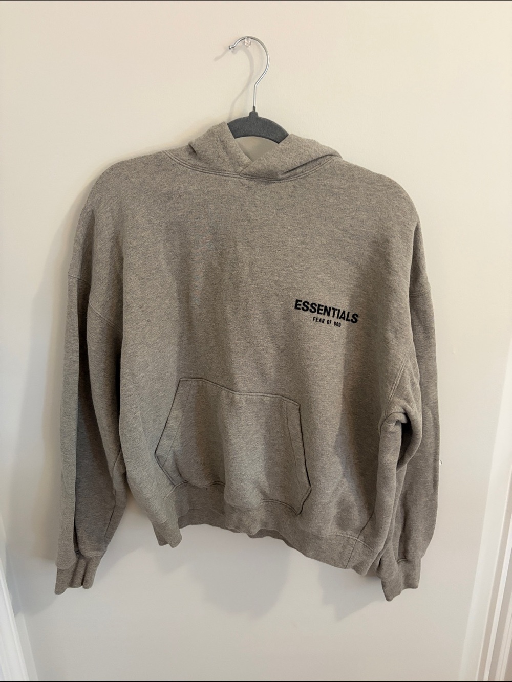 Essentials Men's Heather Gray Logo Hoodie